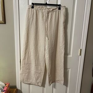 And Now This Gingham Tan and White Pant